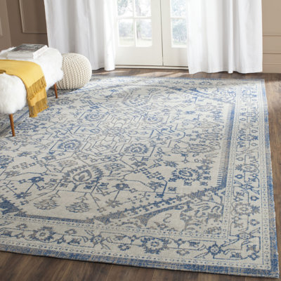 Tapis gris clair/bleu oriental Chewning