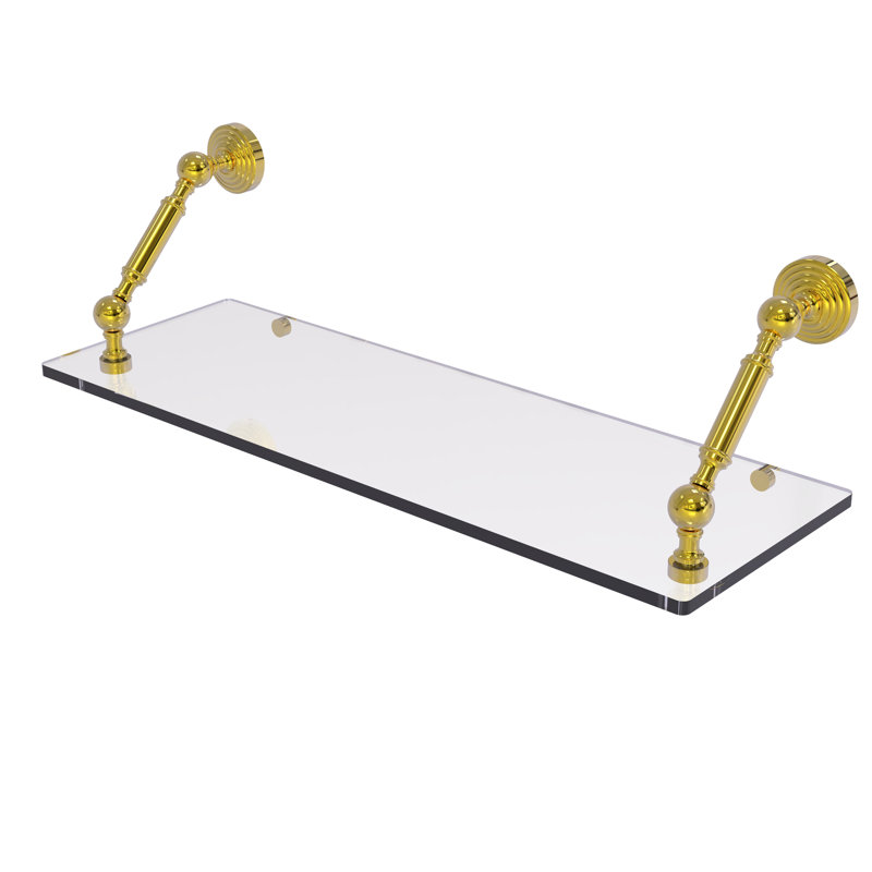 Tablette flottante Beresford, Laiton poli, H 7,3 po x l 24 po x P 8 po