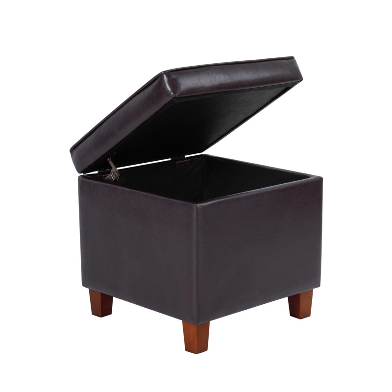Gamalier Square Tufted Storage Ottoman, Brown