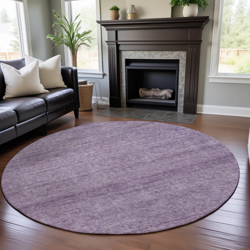 Premium Machine Washable Gurubaksh AMF1163 Modern Rug, Round 8'