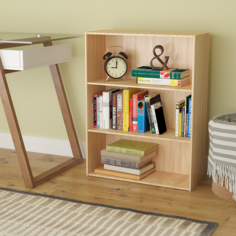 Kylee 3-Tier Open Shelf Bookcase, (3 Shelves) 80cm H x 60cm W x 24cm D, Beech