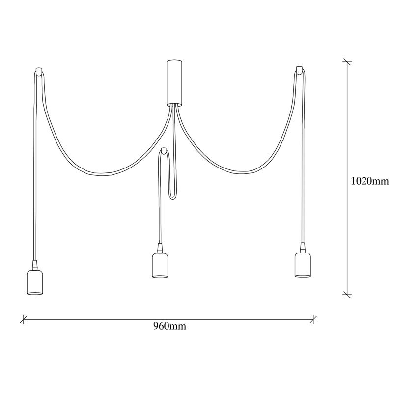 Lustre moderne en cuivre, hauteur réglable, 38,2 po x 38,2 po x 40,2 po | Corps en métal durable, 3 x douilles E27 (40 W maximum) | Conception élégante et novatrice, idéale pour le salon et la salle à manger, indice de protection IP20