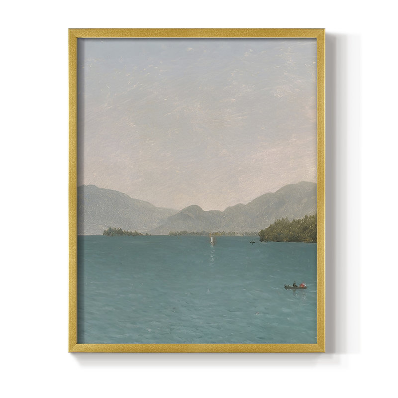 Impression encadrée vintage nautique VI - bois massif, H 30 po x l 24 po, Doré