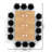 Rectangle 14 Person Flip Top 72'' L Modular Training Table and Chair Set with Casters and Modesty Panel and Cable Management