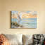 Tableau sur toile représentant une aigrette volante sur la plage au coucher du soleil, peinture à l'huile sur l'herbe marine, décoration murale-1561440766