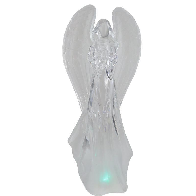 Figurine de table de Noël ange priant à changement de couleur avec lumières DEL 12,25 po