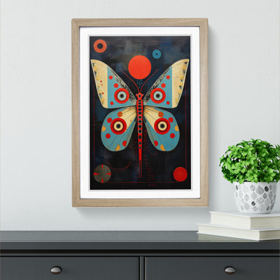 Moth Constructivism - Single Picture Frame Print on Wood
