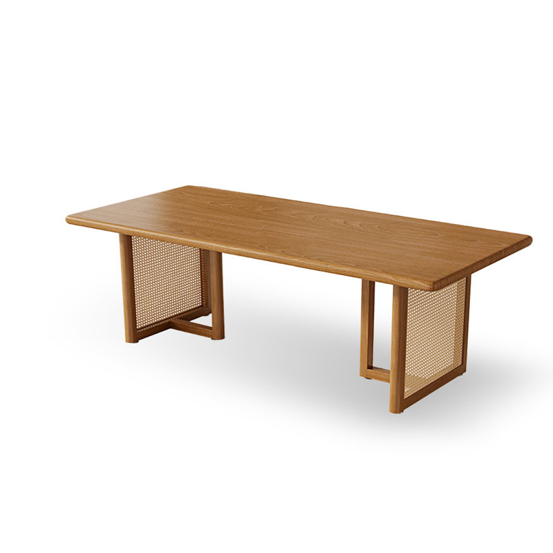 Table de salle à manger rectangulaire en bois massif brun, H 29,53 po x L 70,87 po x l 31,5 po