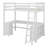 Loft Bed With U-Shaped Desk, Drawers And Storage Shelves-1824986477