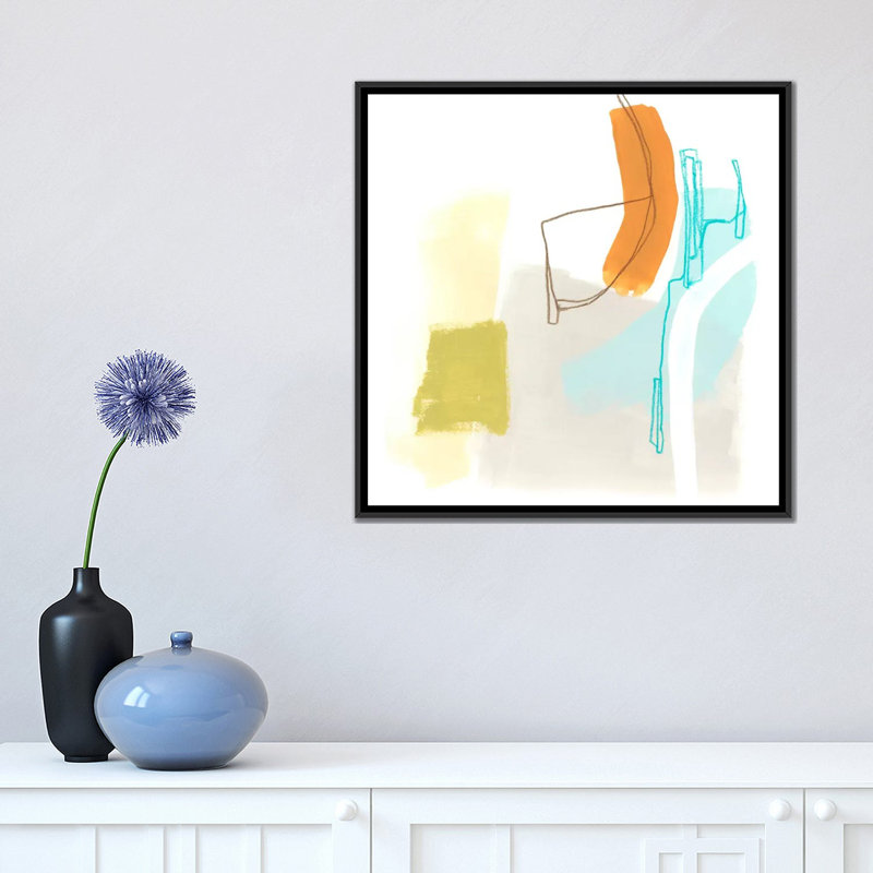 « adagio i », reproduction sur toile, H 18 po x l 18 po x P 1,5 po, Toile avec cadre noir, Pas de tapis