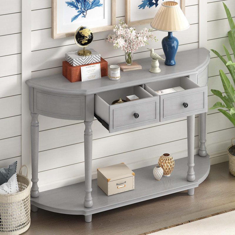 Console Roshawna 52, Gris délavé, Gris délavé, H 33,5 po x l 52 po x P 13 po