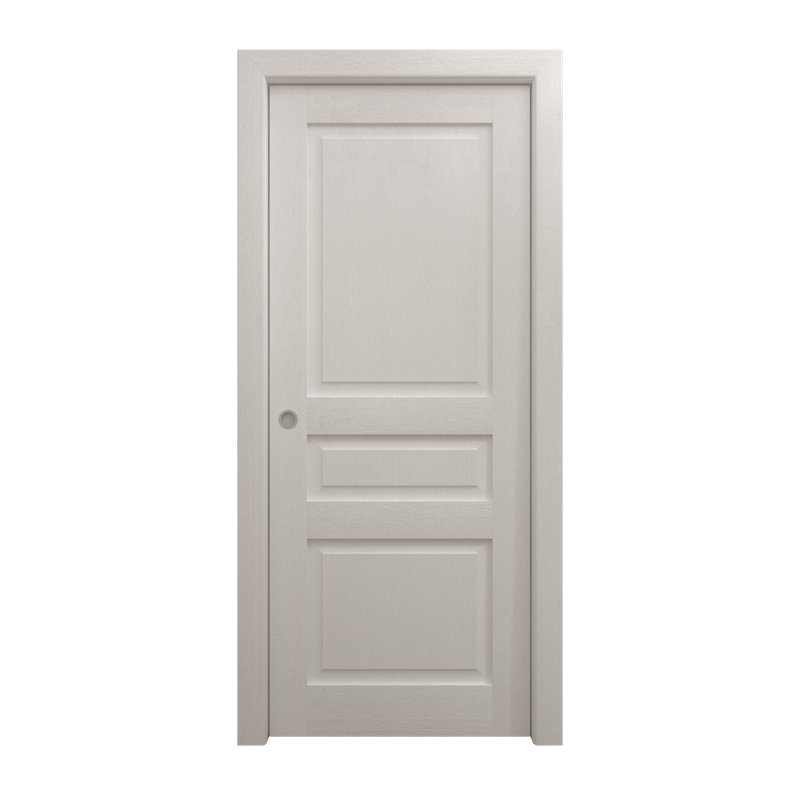 Pochette de porte escamotable en bois massif, 28 po x 80 po, Chêne blanc peint