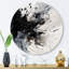 Noir texturé Splash Paint Art IV - peinture abstraite ronde, art mural en métal-88627930