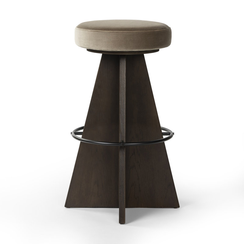 Damon Swivel Stool-Sapphire Khaki-Counter, Bar Stool (31" Seat Height), Gray, Brown