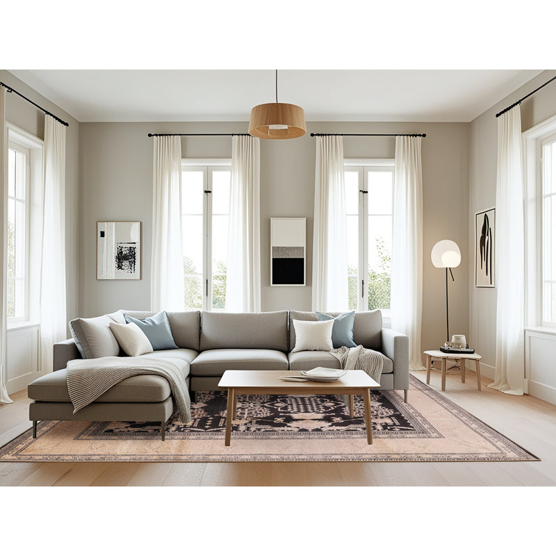 Tapis oriental brun / noir Svioandi, Rectangle 8 pi x 12 pi