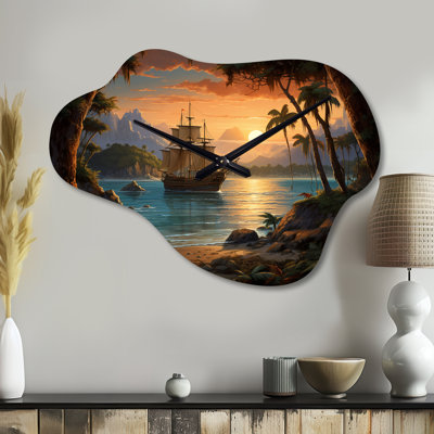 Horloge murale pirate bateau