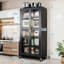 Armoire de rangement de cuisine avec roulettes, armoire de rangement en métal avec tablettes réglables-133640272