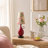 Red Ceramic Floral Shade Mini Table Lamp