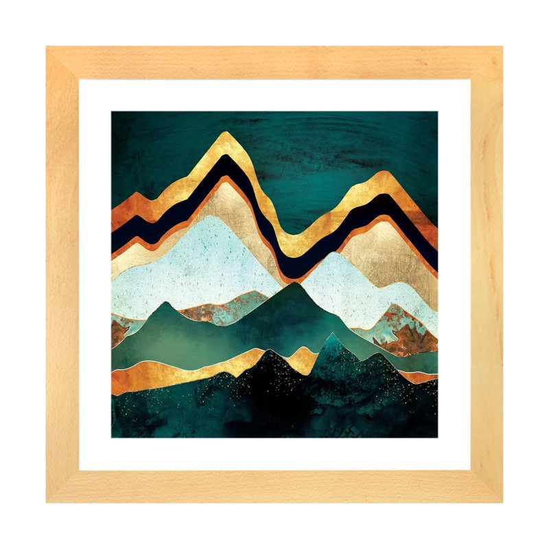 Velvet Copper Mountains - imprimé, H 16 po x l 16 po x p 1 po, Cadre papier naturel