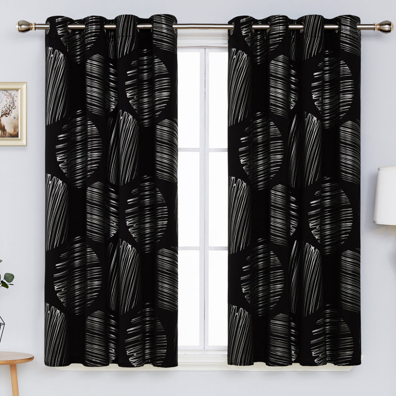Camille Blackout Curtain Pair, Width 117 x Drop 183 cm, Black