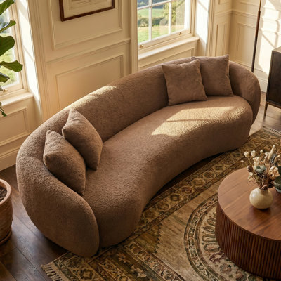 Art Deco 101.4" Boucle Curved Sofa