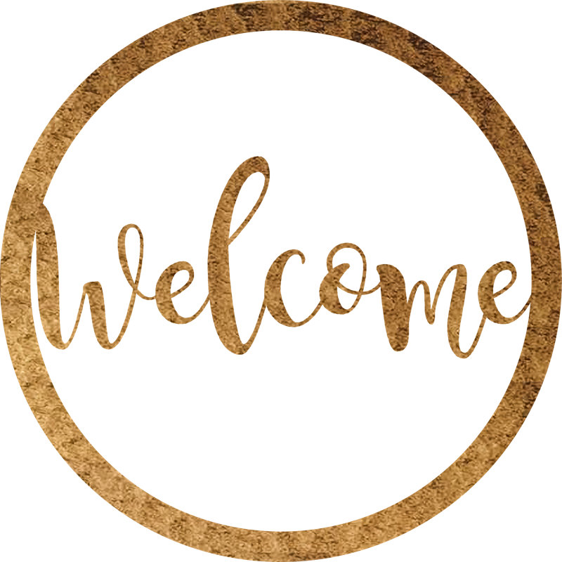 Welcome Round Sign Wall Décor, Copper, 19" H x 19" W x 0.06" D