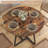 43.3" Dining Table for 4, Round Kitchen Table with Storage, Space Saving Circle Dinner Table, Farmhouse Kitchen & Dining Room Tables with Metal Legs for Dining Room,Rustic Brown-594306803