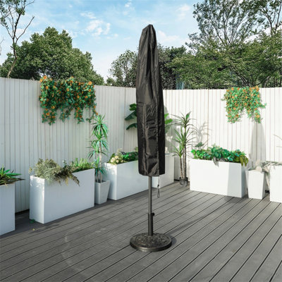 Black Waterproof Umbrella Cover – 30X160cm With Zipper, Spring Buckle, Sealed Seams, PVC Coated Polyester Fabric