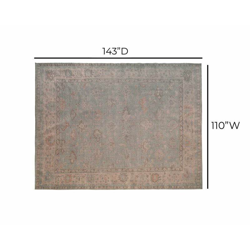Tapis d'intérieur fait à la main gris élégant 9 pi x 12 pi Roni, 9 pi x 12 pi