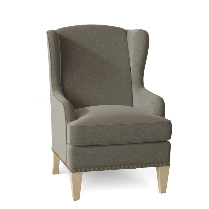 Fauteuil à oreilles Goyito, Chenille performance gris Craftwood 16, Manhattan, Non