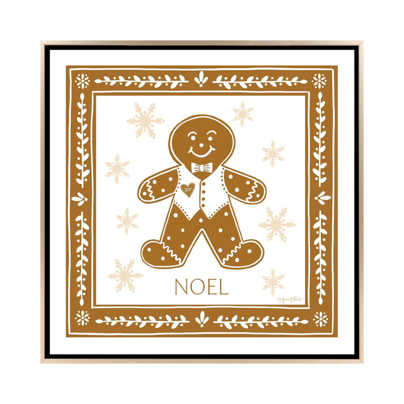 «Gingerbread Man», reproduction d'art sur toile encadrée, Champagne, Impression dans un cadre flottant sans passe-parto