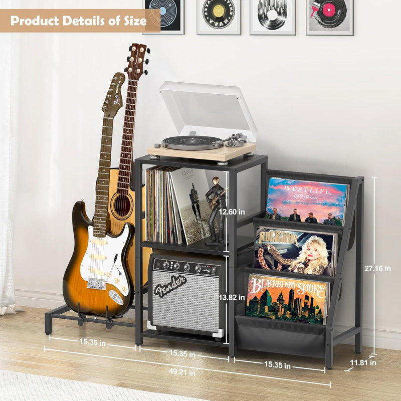 Support pour tourne-disque Mid Mid Century