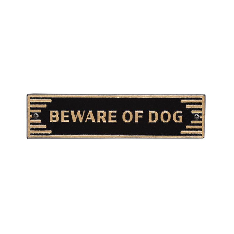 Plaque de porte art déco - Méfiez-vous des chiens