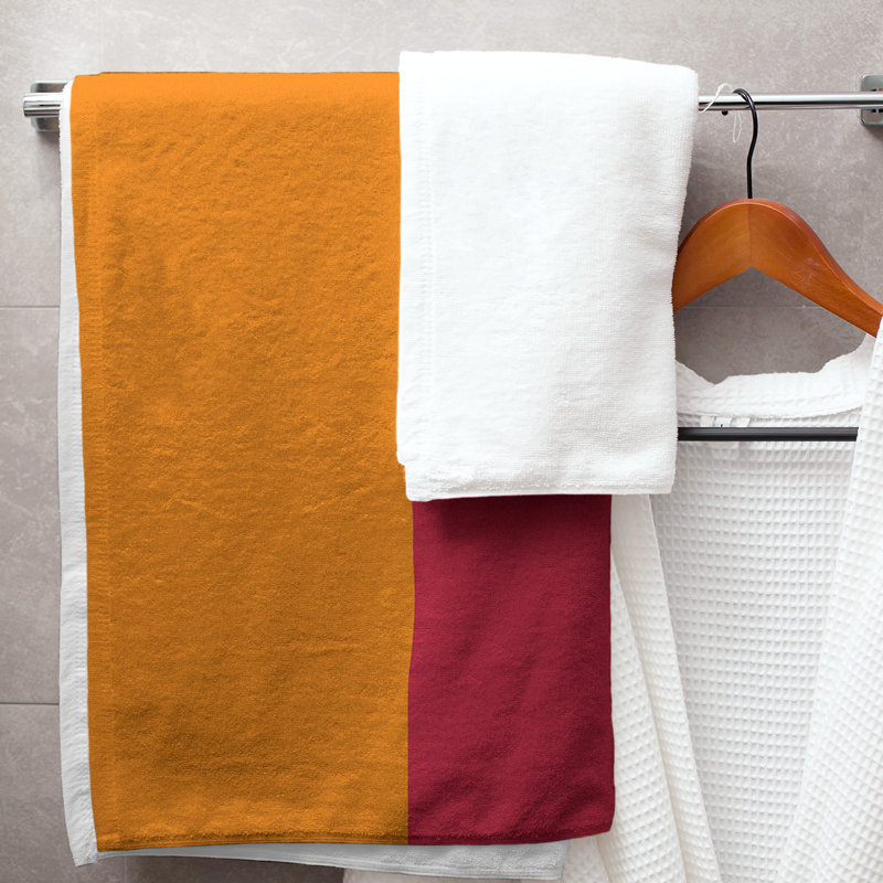 Microfiber Bath Towel, Tennessee Red Football Orange/Blood Red
