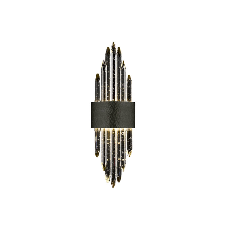 Aspen LED Flush Mounted Sconce, Hammered Dark Bronze