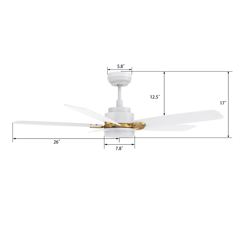 Demitrus 52" Smart Ceiling Fan With Remote, Light Kit IncludedWorks With Google Assistant And Amazon Alexa,Siri Shortcut.