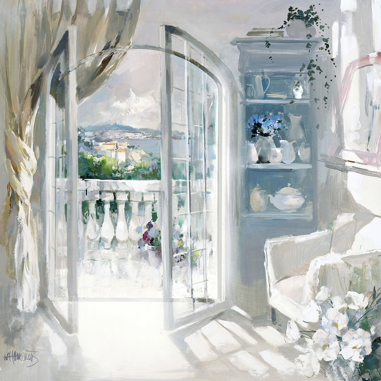« ensoleillé room », reproduction sur toile, H 12 po x l 12 po x P 0,75 po, Toile tendue, Pas de tapis
