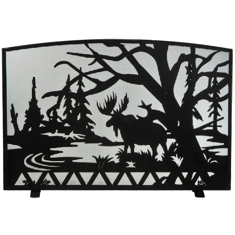 Pare-étincelles à panneau simple orignal creek, H 33 po x l 48 po x P 8 po, Noir texturé
