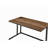 Walnut and Black Writing Desk with USB Port-2132689564