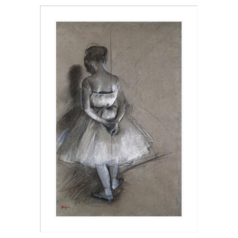 Danseuse debout, les mains croisées derrière le dos par Edgar Degas, impression giclée encadrée, H 41,5 po x l 29,42 po