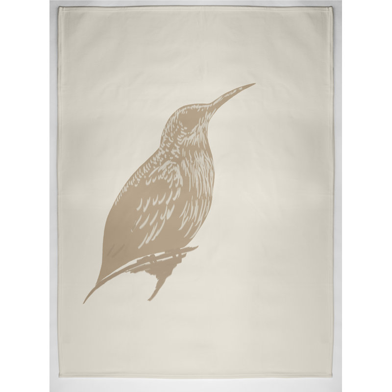 Colibri Throw Blanket, 50" H x 60" W x 0.5" D, Flax