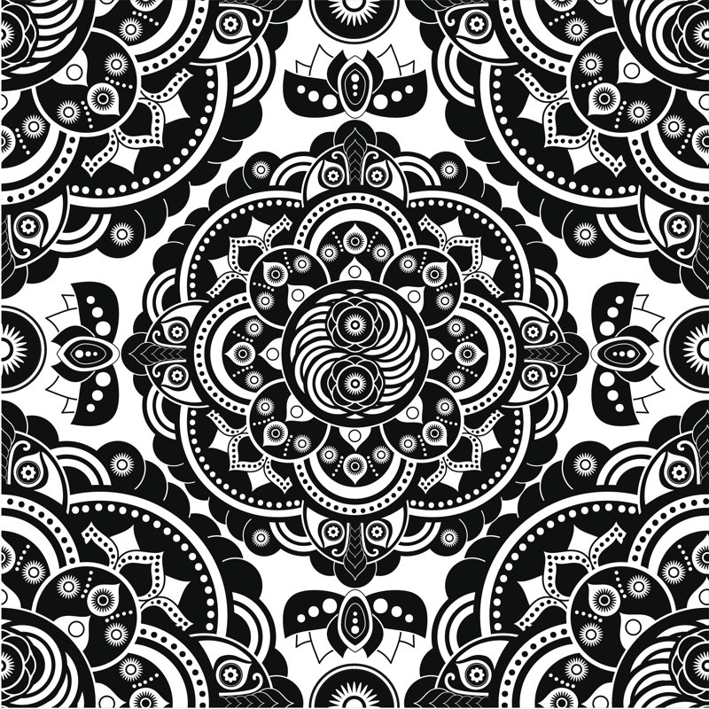 Tasley Vector Pattern - Wrapped Canvas Print, 30cm H x 30cm W x 3.8cm D