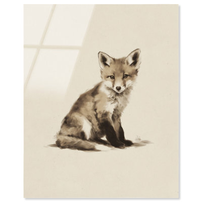 Paper Fox II Acrylic Print Nursery Wall Decor by Art Remedy, Ready to Hang, 30 x 36