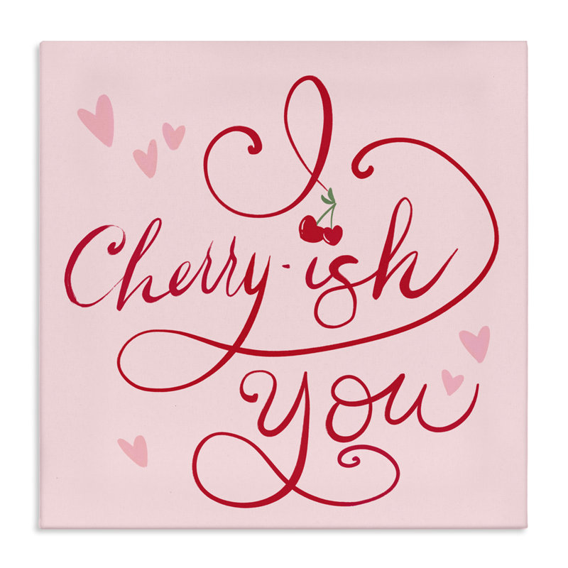 Toile Cherry-ish You Pun, conception de Lucille Price, H 17 po x l 17 po
