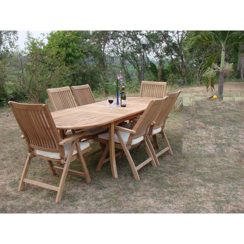 Fanning Outdoor 7 - Piece Teak Dining Set