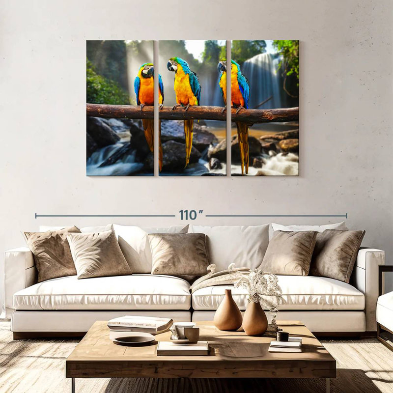 Macaw Friends, 48" H x 74" W