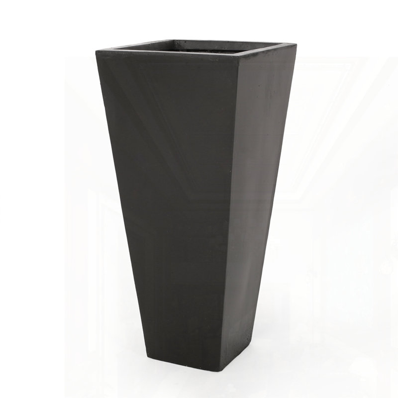 Outdoor Modern Planter, 28.5" H x 13" W x 13" D, Black