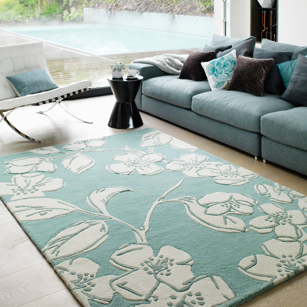 Louise Hand Tufted Teal Blue Rug