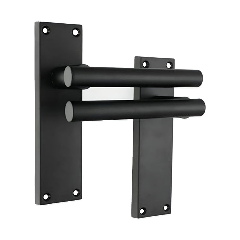 Jura Lever on Backplate Latch Satin Brass, Matt Black