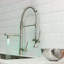 Robinet d'évier de cuisine à usage intensif de style commercial, robinets de cuisine à pré-rinçage à poignée simple, robinet de cuisine rétractable à grande arche